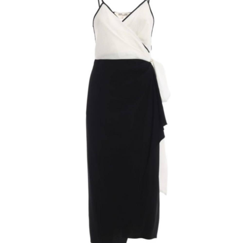 Diane Von Furstenberg Black and White Midi Dress New With Original Tag